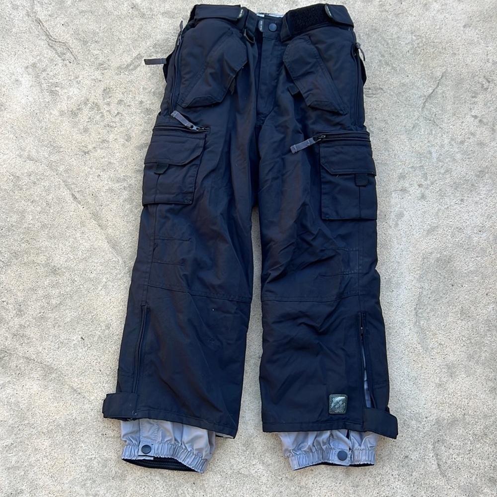 Pulse Black Cargo Ski/Snow Pants Kids Size S